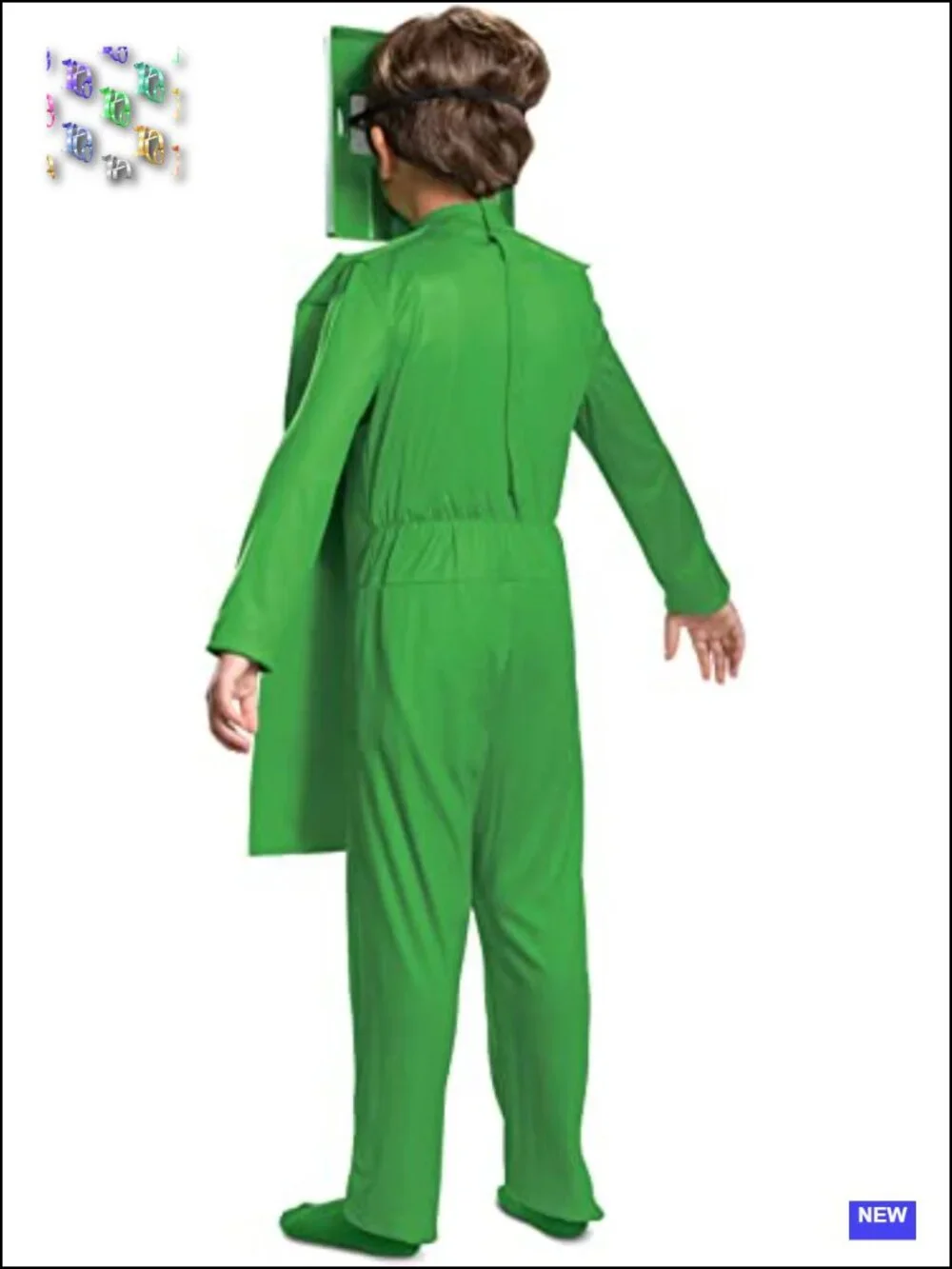 Kids Minecraft Creeper Jumpsuit Halloween Costume with Mask - Polyester, 3D